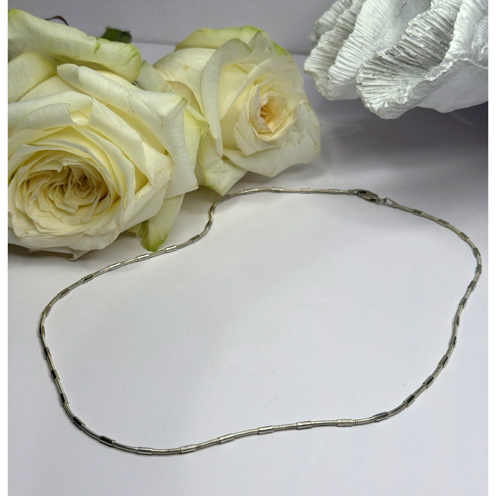 Minimalist 925 Sterling Silver Snake Chain Necklace Vintage Italian Style